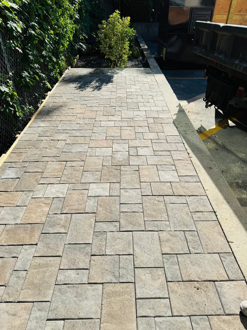 Newly installed paver patio